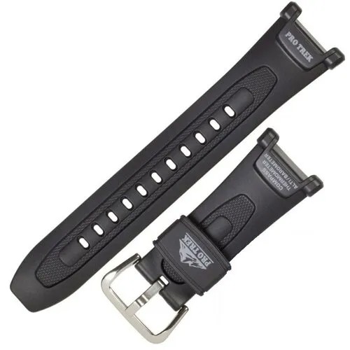 Ремешок CASIO, застежка пряжка, водонепроницаемый, диаметр шпильки 1 мм., размер 18мм, черный