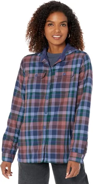 Фланелевая рубашка на флисовой подкладке, толстовка в клетку L.L.Bean, цвет Black Plum