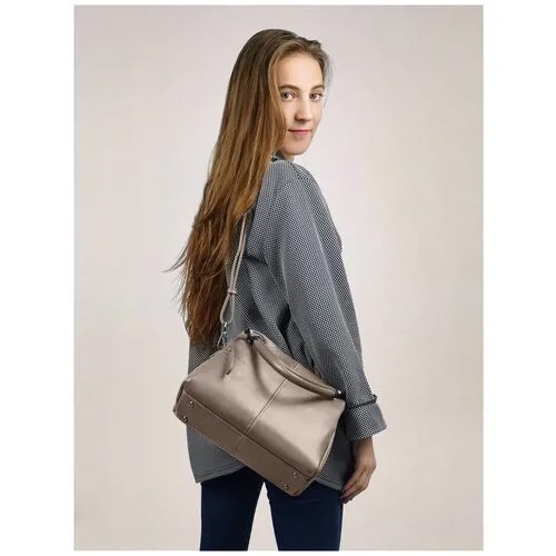 Элегантная Сумка женская 2017180B D17 grigio Giorgio Ferretti на плечо/Италия, 100% натуральная кожа