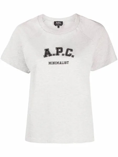 A.P.C. меланжевая футболка с логотипом