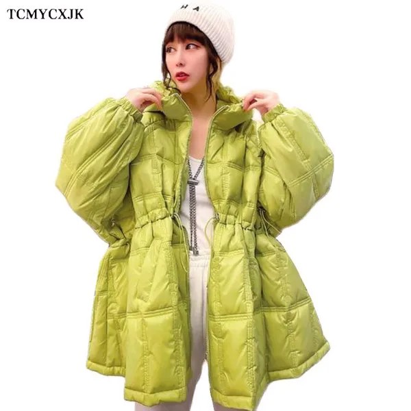 Легкие женские парки 2021, зимние женские куртки, одежда, модное Свободное пальто в Корейском стиле, Женская куртка оверсайз с капюшоном