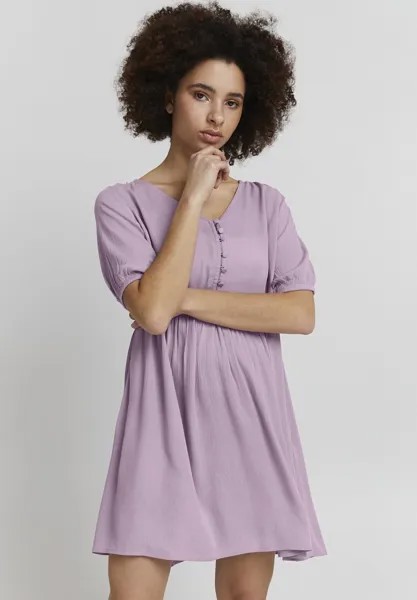 Платье-рубашка ICHI, фиолетовый