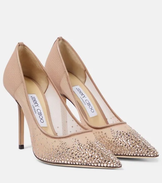 Туфли-лодочки Love 100 с кристаллами Jimmy Choo, розовый