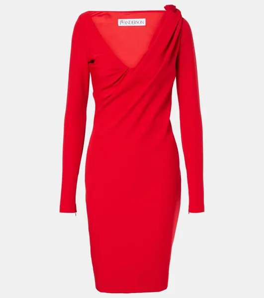 Платье миди с драпировкой Jw Anderson, цвет bright red