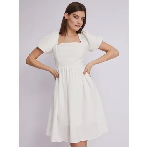 Платье Zolla, вечернее, миди, открытая спина, подкладка, размер L, белый