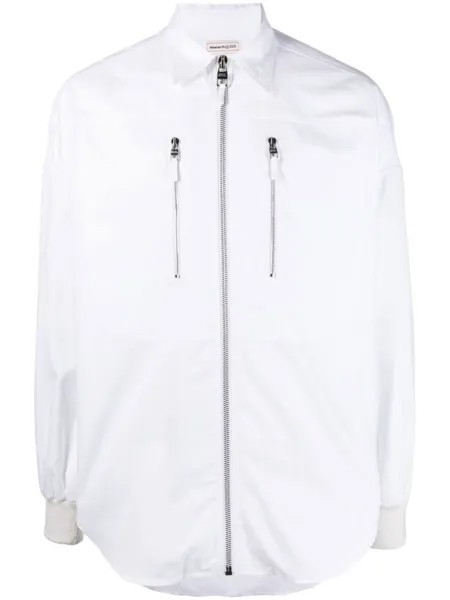 Alexander McQueen рубашка на молнии, белый