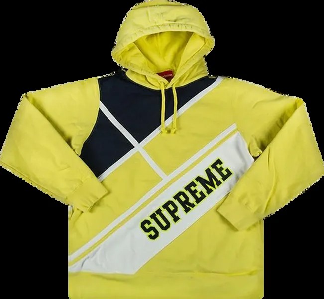 Толстовка Supreme Diagonal Hooded Sweatshirt 'Lemon', желтый
