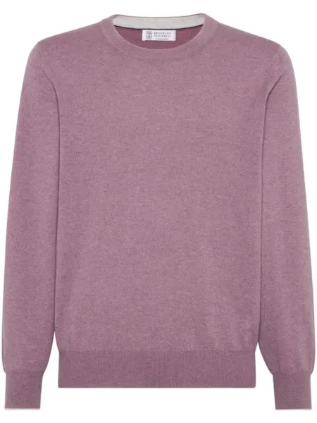 Brunello Cucinelli кашемировый джемпер тонкой вязки, фиолетовый