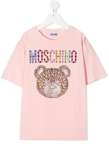 Moschino Kids футболка со стразами