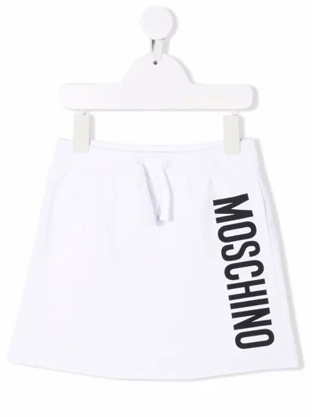 Moschino Kids юбка с кулиской и логотипом