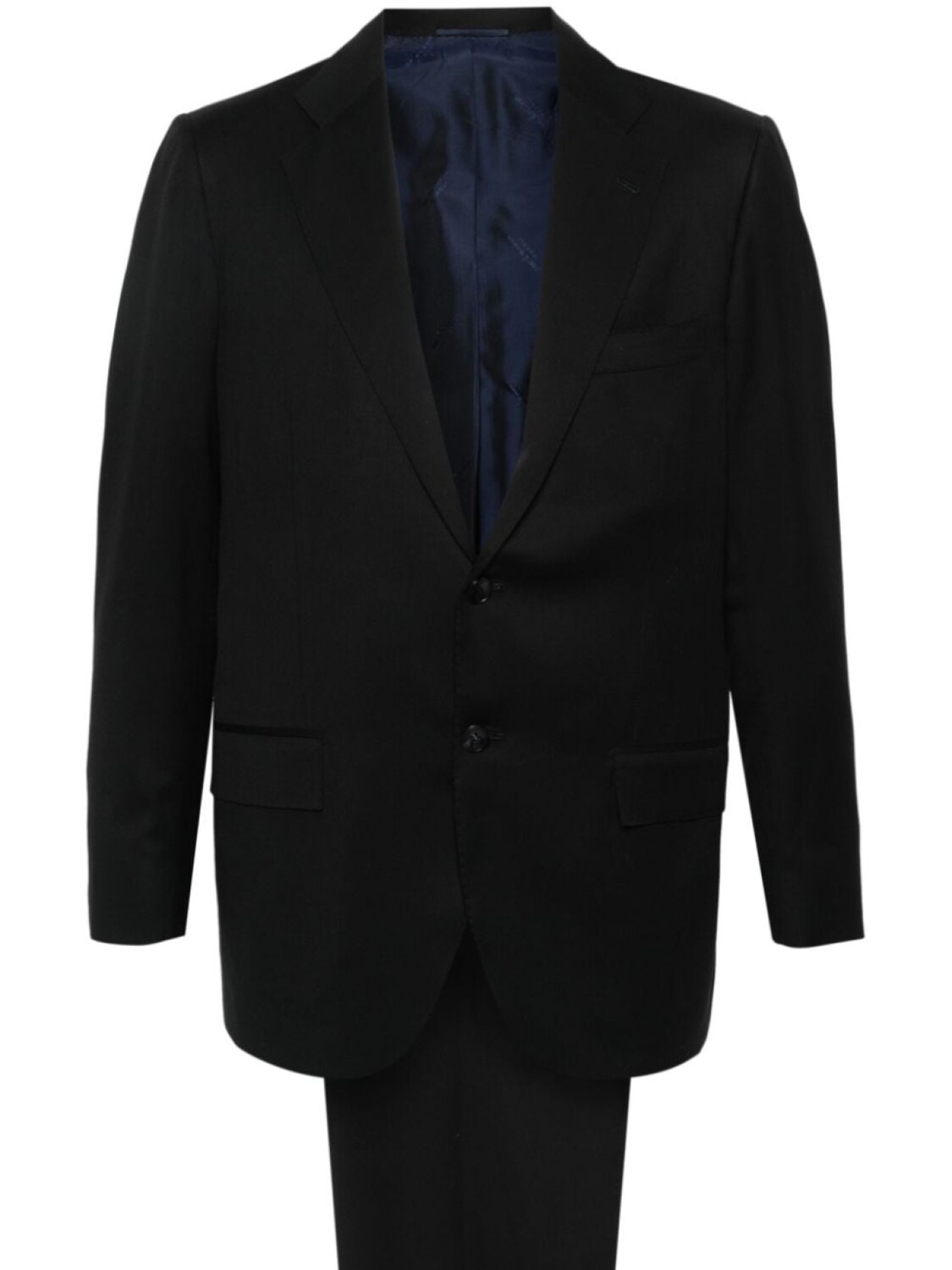 Kiton шерстяной костюм с однобортным пиджаком, черный