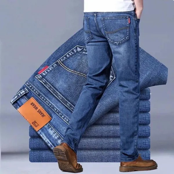 Летние тонкие джинсы Мужские свободные прямые бизнес-брюки ретро