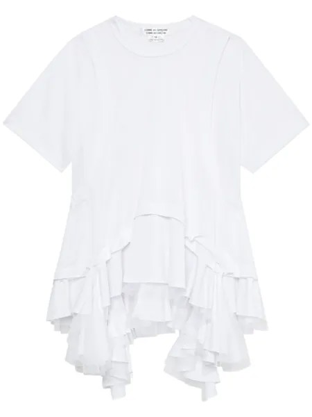 Футболка асимметричного кроя с оборками Comme Des Garçons Comme Des Garçons, белый