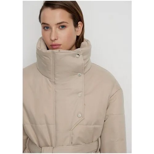 Куртка  NICEONE, удлиненная, оверсайз, подкладка, ветрозащитная, размер M, бежевый