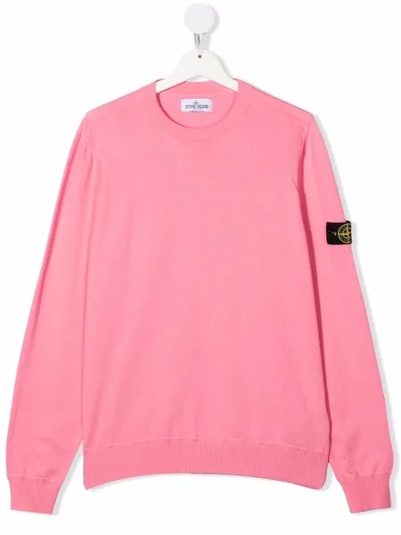 Stone Island Junior джемпер с круглым вырезом и логотипом