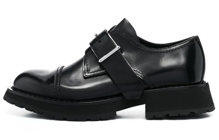 Кожаные монки с пряжкой Alexander Mcqueen