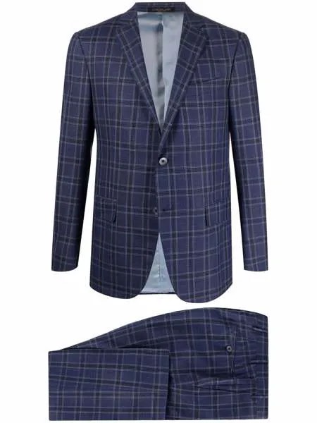 Corneliani клетчатый костюм с однобортным пиджаком