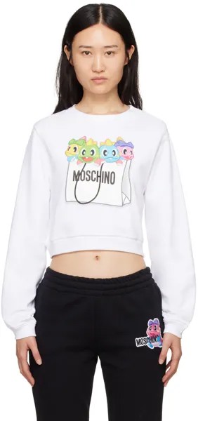 Белый свитшот Puzzle Bobble Moschino