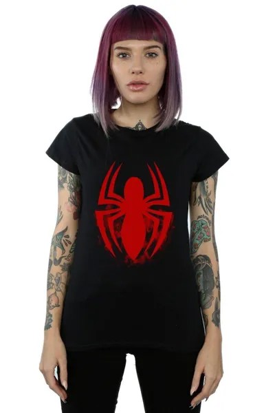 Хлопковая футболка с логотипом «Человека-паука» Marvel, черный