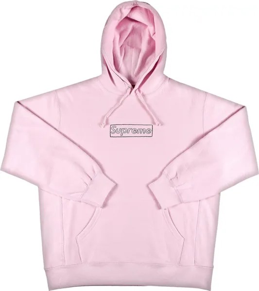 Толстовка Supreme x KAWS Chalk Logo Hooded Sweatshirt 'Light Pink', розовый