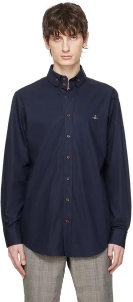 Темно-синяя рубашка с кроллом Vivienne Westwood