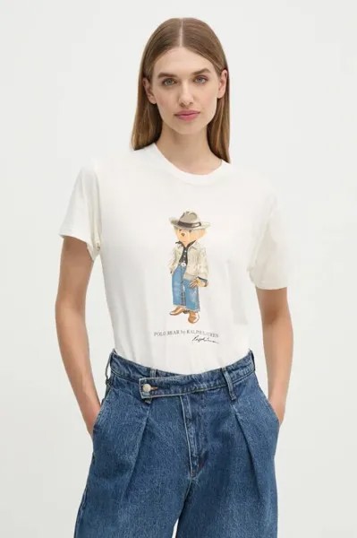 Хлопковая футболка Polo Ralph Lauren, белый