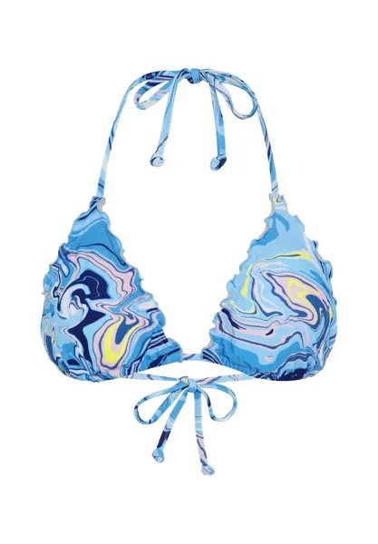 Лиф бикини с треугольными узорами и рюшами CHIEMSEE, цвет Medium Blue Light Pink