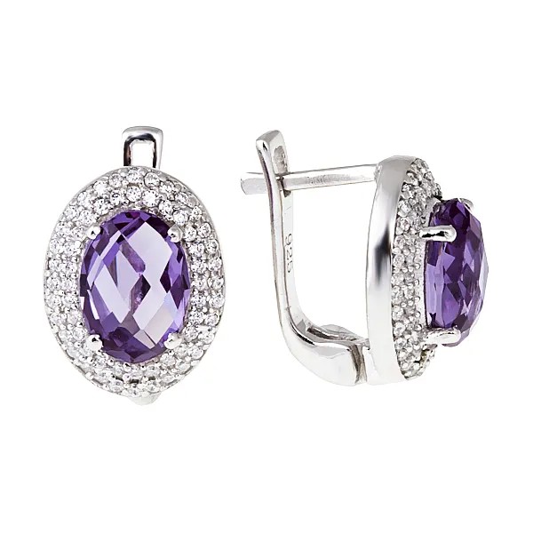 Серьги женские из серебра Balex Jewellery 2410931662, александрит/фианит