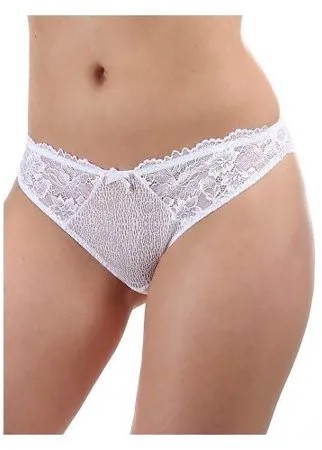 Dimanche lingerie Трусы Charm бразилиана средней посадки с кружевом, размер 5, белый