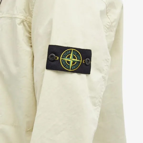 Stone Island Куртка-рубашка на молнии из хлопкового твила Supima стрейч-TC, зеленый