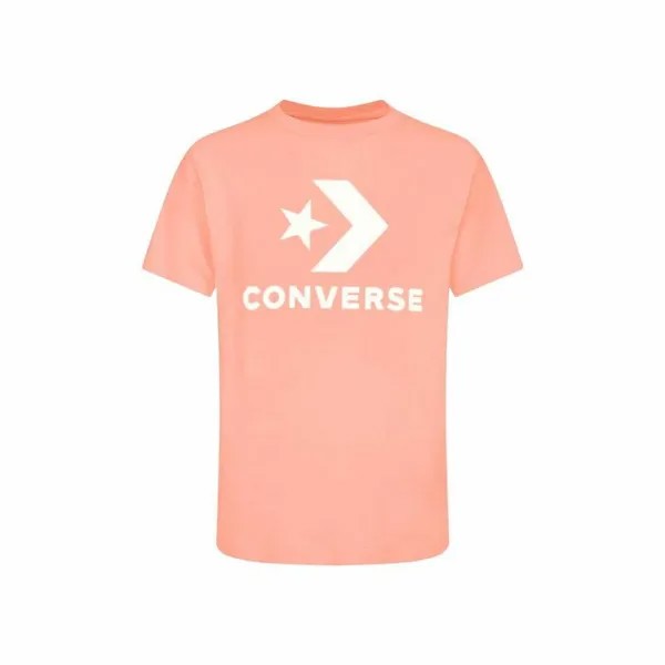 Converse Unisex Стандартная посадка по центру, футболка с короткими рукавами, большой лосось