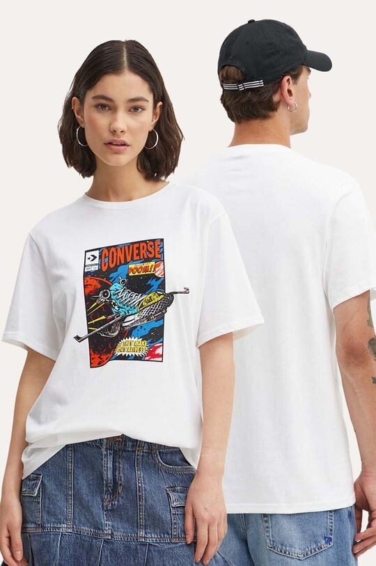 Хлопковая футболка Converse, белый