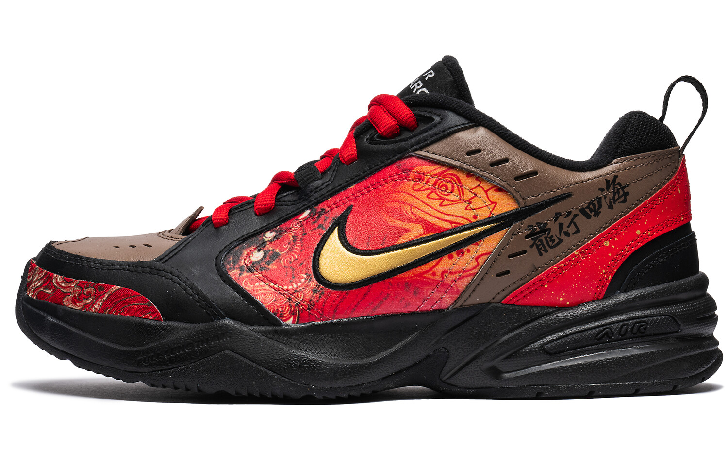 Кроссовки Nike Air Monarch 4 Chunky Sneakers Unisex Low-top Black/Red/Yellow, красный