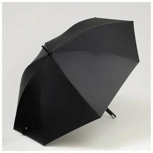 Зонт - трость полуавтоматический, «Однотонный», 8 спиц, R = 58 см, цвет чёрный