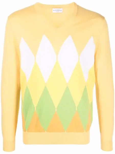 Ballantyne argyle-print jumper