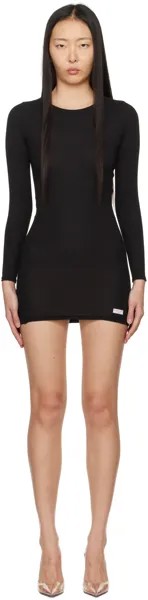 Черное мини-платье с круглым вырезом Alexander Wang