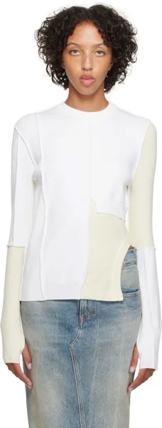MM6 Maison Margiela Белый свитер со вставками