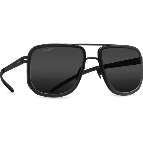Солнцезащитные очки Gresso, квадратные, поляризационные, с защитой от УФ, градиентные, для мужчин, черный