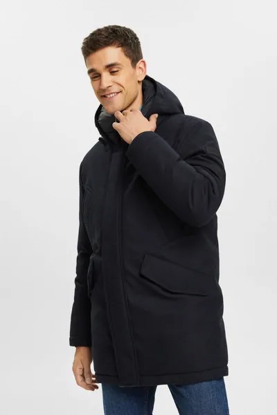 Легкое утепленное пальто из шерсти Esprit, темно-синий