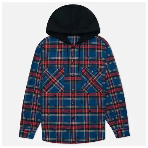 Мужская рубашка uniform experiment Star Flannel Check Big Hooded синий , Размер M