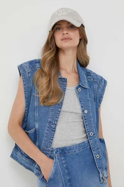 Джинсовая куртка Olivia со складками Pepe Jeans, синий