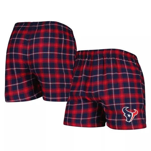 Мужские фланелевые боксеры Concepts Sport темно-синие/красные Houston Texans Ledger