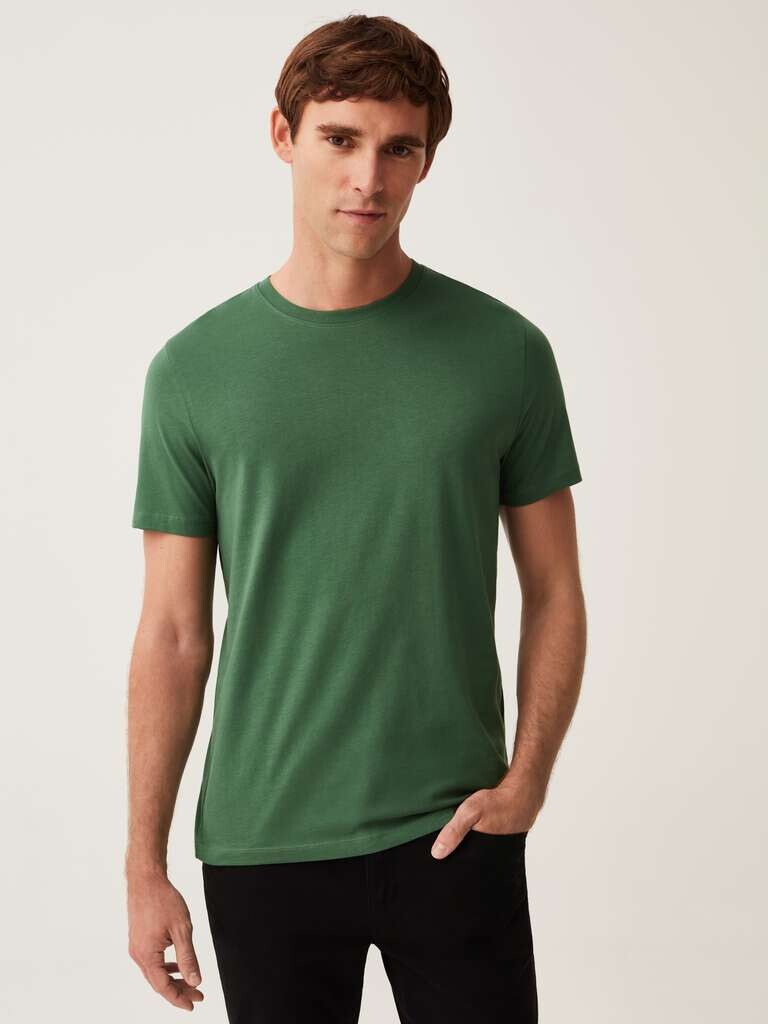 Хлопковая футболка с круглым вырезом Ovs, цвет grass green