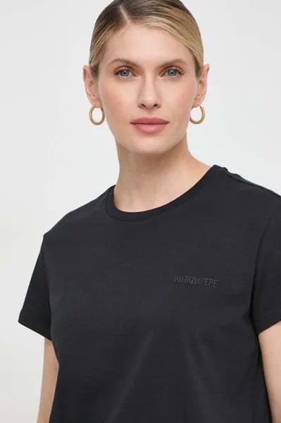 Хлопковая футболка Patrizia Pepe, черный