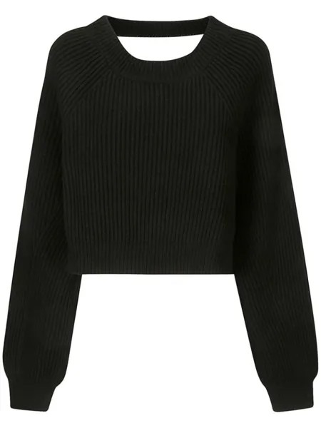 Yohji Yamamoto укороченный топ с открытой спиной, черный