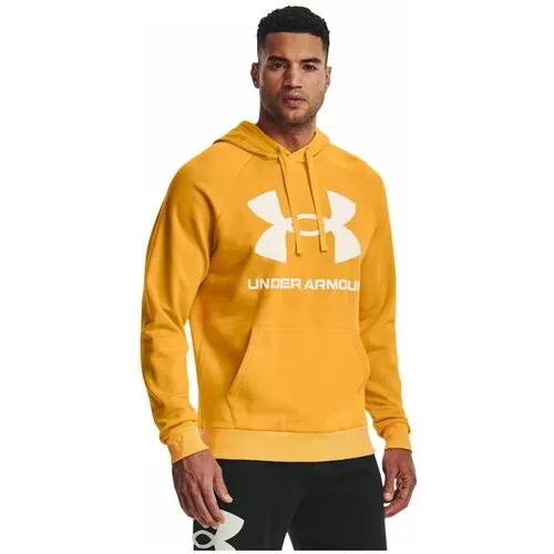 Худи спортивное Under Armour Rival Fleece Big Logo, размер S, оранжевый, белый
