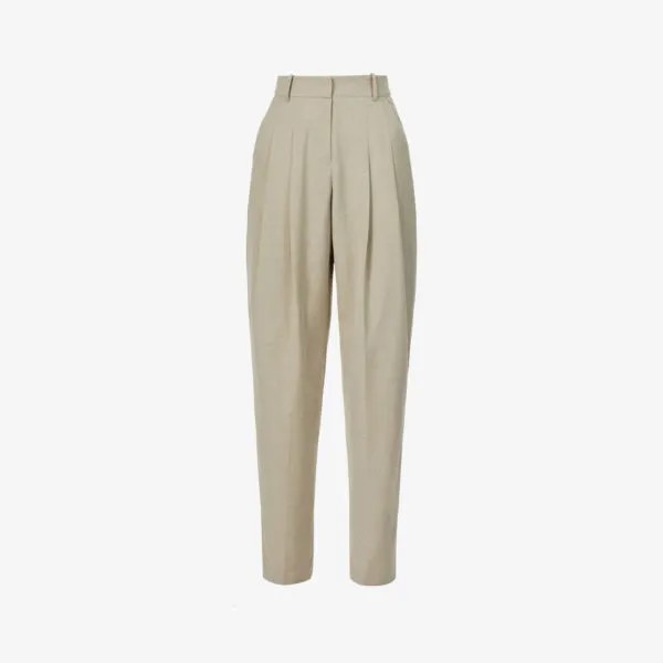 Брюки Gelso из тканого материала со складками и высокой посадкой Frankie Shop, коричневый