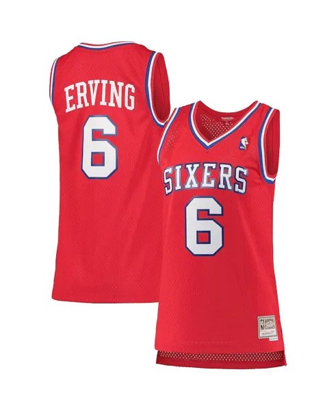 Женская майка Julius Erving Red Philadelphia 76ers 1982-83 Hardwood Classics Swingman Mitchell & Ness, красный