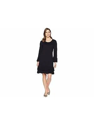 NINE WEST Женское черное вечернее платье с расклешенными рукавами и короткими рукавами-фонариками Размер: L