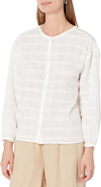 Рубашка Lilla P Bracelet Sleeve Drop Shoulder Button-Down, белый